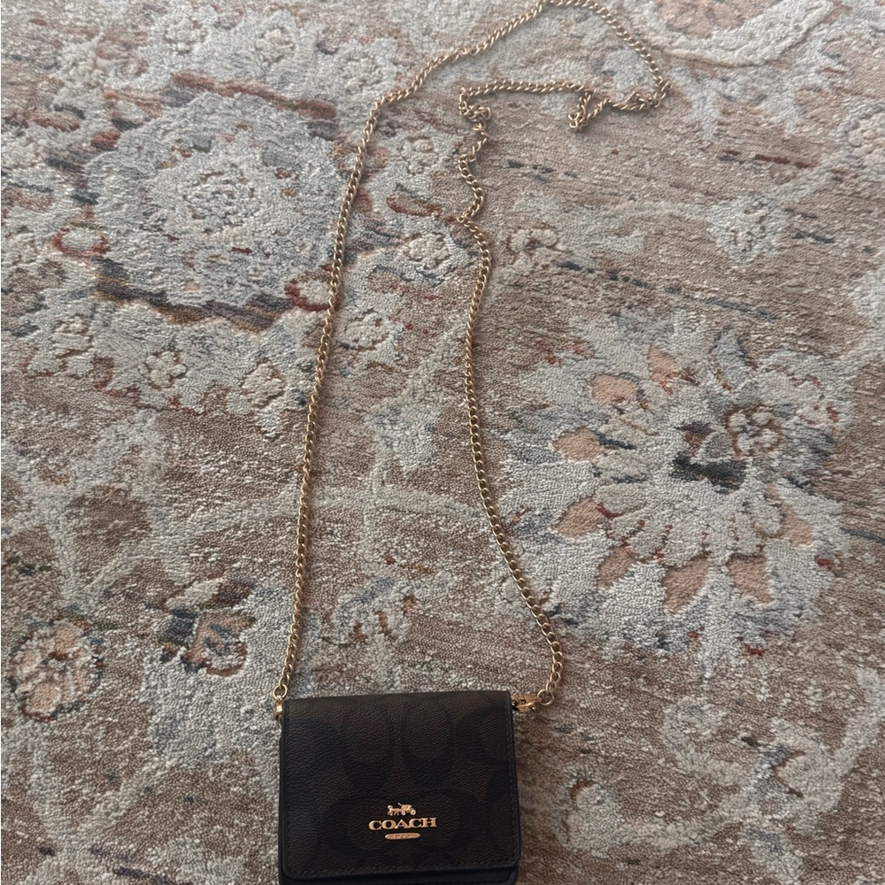 Coach Black and Gold Chain Wallet - Picture 3 of 7